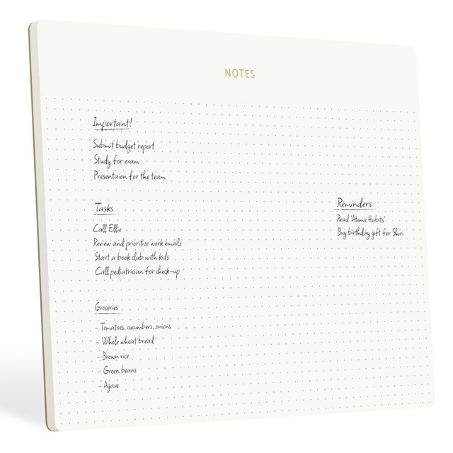 Mouse pad bloc de notas Pinesman 25 x 20 cm, 50 hojas, foil dorado