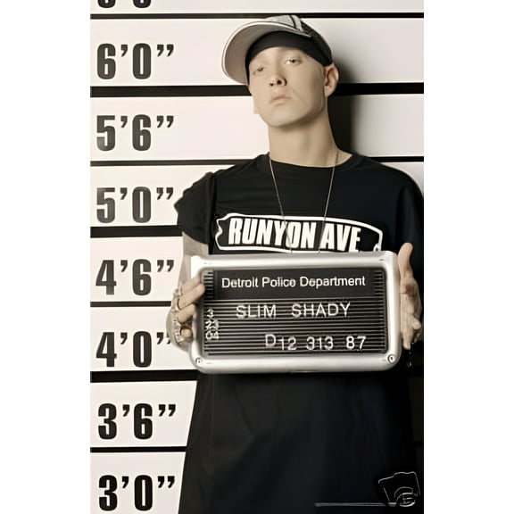 eminem police line up poster - rap gangster new 24x36