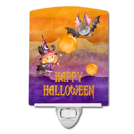 

Caroline s Treasures BB7458CNL Halloween Little Witch and Bat Ceramic Night Light 6x4x3 multicolor