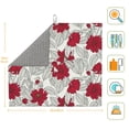 thumbnail image 2 of Uemuo Leaves And Anemone Flowers In Red Grey Pattern Dish Drying Mat,16*18 inch Absorbent Dish Drainer Kitchen Counter,Large Size Dish Drying Pad for Countertops,Sinks,Draining Racks, 2 of 6