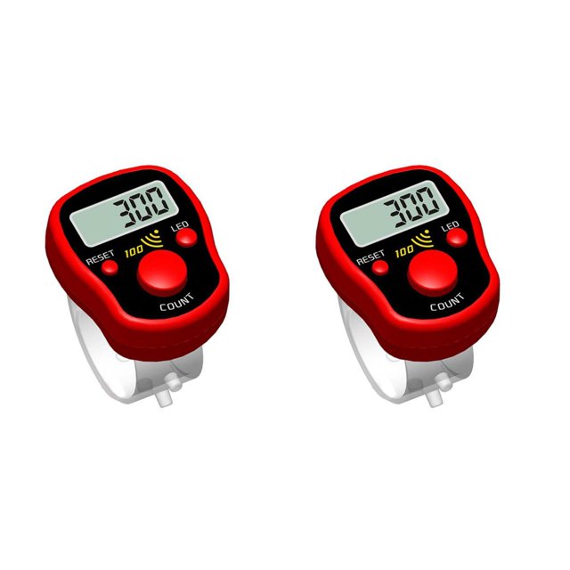 bedienty Finger Counter Handheld Tally Counters with Sensitive Buttons Finger Ring Golf Digit Stitch Marker Save Power Type 2 2Set