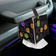 thumbnail image 7 of Psesaysky PU Leather Square Tissue Box Cover - Pumpkin Tissue Cube Box Holder with Metal Button Bottom, Halloween Decorative Organizer for Vanity Toilet Night Stand Table Office Car, 7 of 7