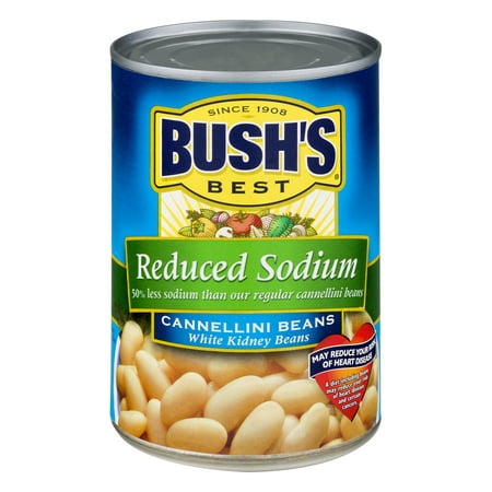 (6 Pack) BUSH'S BEST Reduced Sodium Cannellini Beans, 15.5