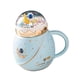 thumbnail image 5 of Taza de astronauta linda, taza novedosa para café, té, leche, taza de té divertida, café de cerámica Azul claro, 5 of 9