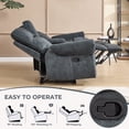 thumbnail image 6 of Ebello Manual Recliner Loveseat Sofa, 2-Seater Vintage Rivet Design Reclining Couch with Center Console, Hidden Storage & Cup Holders for Living Room, Greenish Gray, 6 of 8