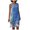 Blue, variant on IROINNID Shift Dress For Women Fashion Casual Plus Size Floral Print Sleeveless Vest Dress V-Neck Knee-Length Dress