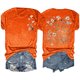 thumbnail image 2 of Tops de Manga Corta de las Mujeres, Cuello Redondo Impreso, Camiseta de Manga Corta para las Mujeres, 2 of 6