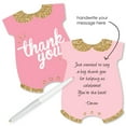 Big Dot of Happiness Hello Little One Pink and Gold Shaped Thank You Cards Girl Baby