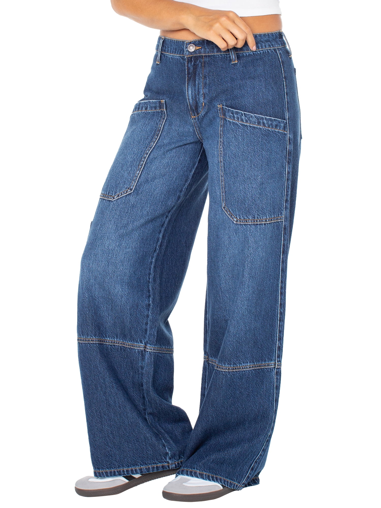 Celebrity Pink Women's and Women's Plus Wide Leg Gardener Jeans, Sizes XS-4X
