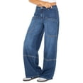 thumbnail image 3 of Celebrity Pink Women's and Women's Plus Wide Leg Gardener Jeans, Sizes XS-4X, 3 of 5