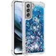 thumbnail image 3 of Compatible with Samsung Galaxy S21 FE Case Glitter Luxury Cute Love Liquid Quicksand Clear TPU Girls Women Stylish Bumper Shockproof Protective Case for Samsung Galaxy S21 FE 5G Blue YB, 3 of 12