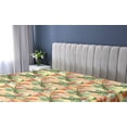 thumbnail image 5 of Ambesonne Floral Boho Fitted Sheet, Romantic Flower Leaf, Queen Size, Vermilion Fern Green, 5 of 5