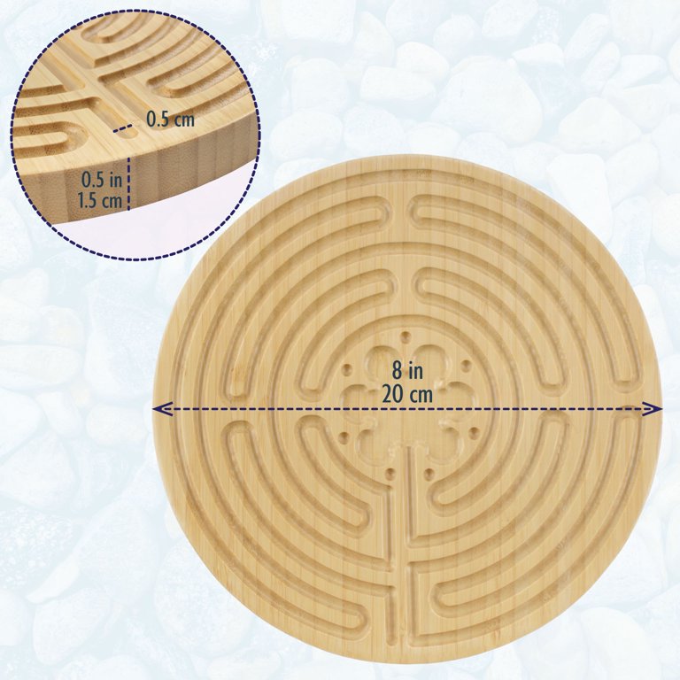 BambooMN Finger Labyrinth for Meditation and Prayer - Carbonized