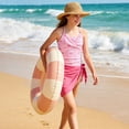 thumbnail image 4 of Girls' 2-Piece Swimsuit Set - Criss Cross Ruched One Piece Bathing Suit with Mesh Cover Up Skirt, Adjustable Straps Swimwear for Beach Pool (Ages 7-16 Years), 4 of 4