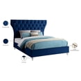 thumbnail image 4 of Meridian Furniture Kira Navy Velvet Queen Bed, 4 of 5