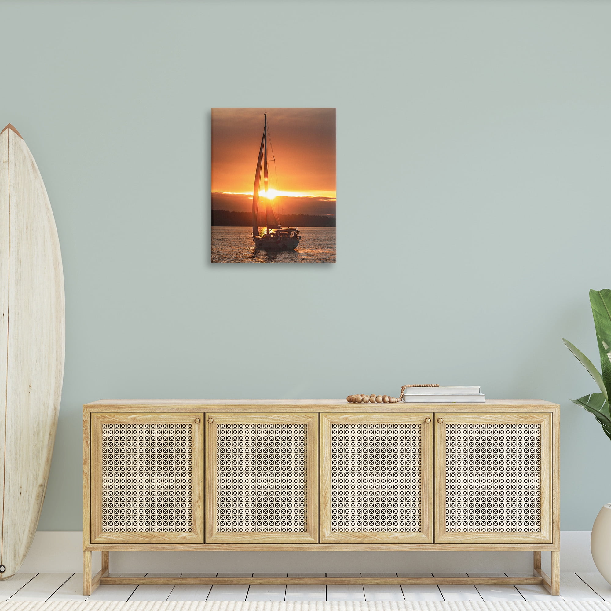 Stupell Industries Sailboat at Sunset Transportation Photography Gallery Wrapped Canvas Art Print Wall Art, 24 x 30