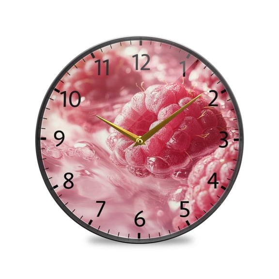 BZSMCE Wall Clock Acrylic Size：9.5*9.5in/11.9*11.9in Raspberry Delight Design Pattern Clock