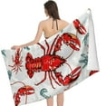 thumbnail image 2 of PHYHOO Red Crab Lobster Pattern Microfiber Sand Free Beach Towel Oversized Quick Dry Absorbent for Pool Swimming Bathroom Beach Towel  30x60in, 2 of 8