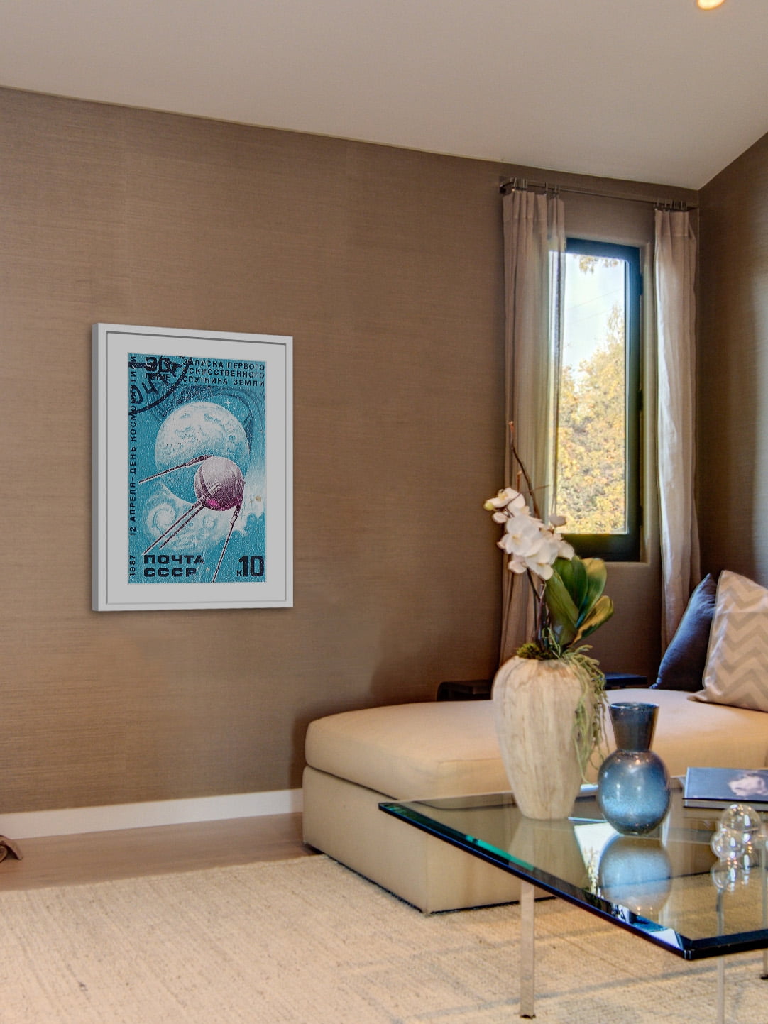 "Orbiting Sputnik" Framed Painting Print