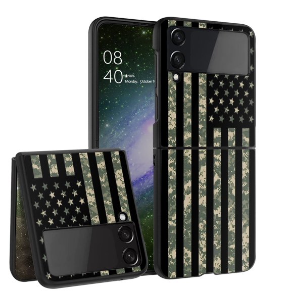 ANJ  Hard Protective Printed Case Cover Compatible with Samsung Galaxy Z Flip 4 - American Digital Camo