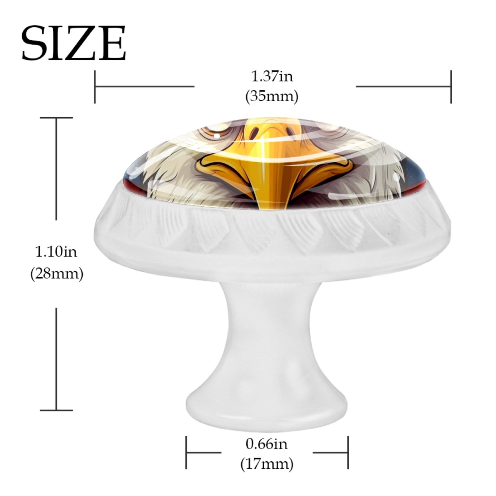 4 Pcs Eagle and American Flag Knobs for Kitchen Cabinet Cupboard Dresser Bookcase Drawer Pulls Handles Round Home Decor