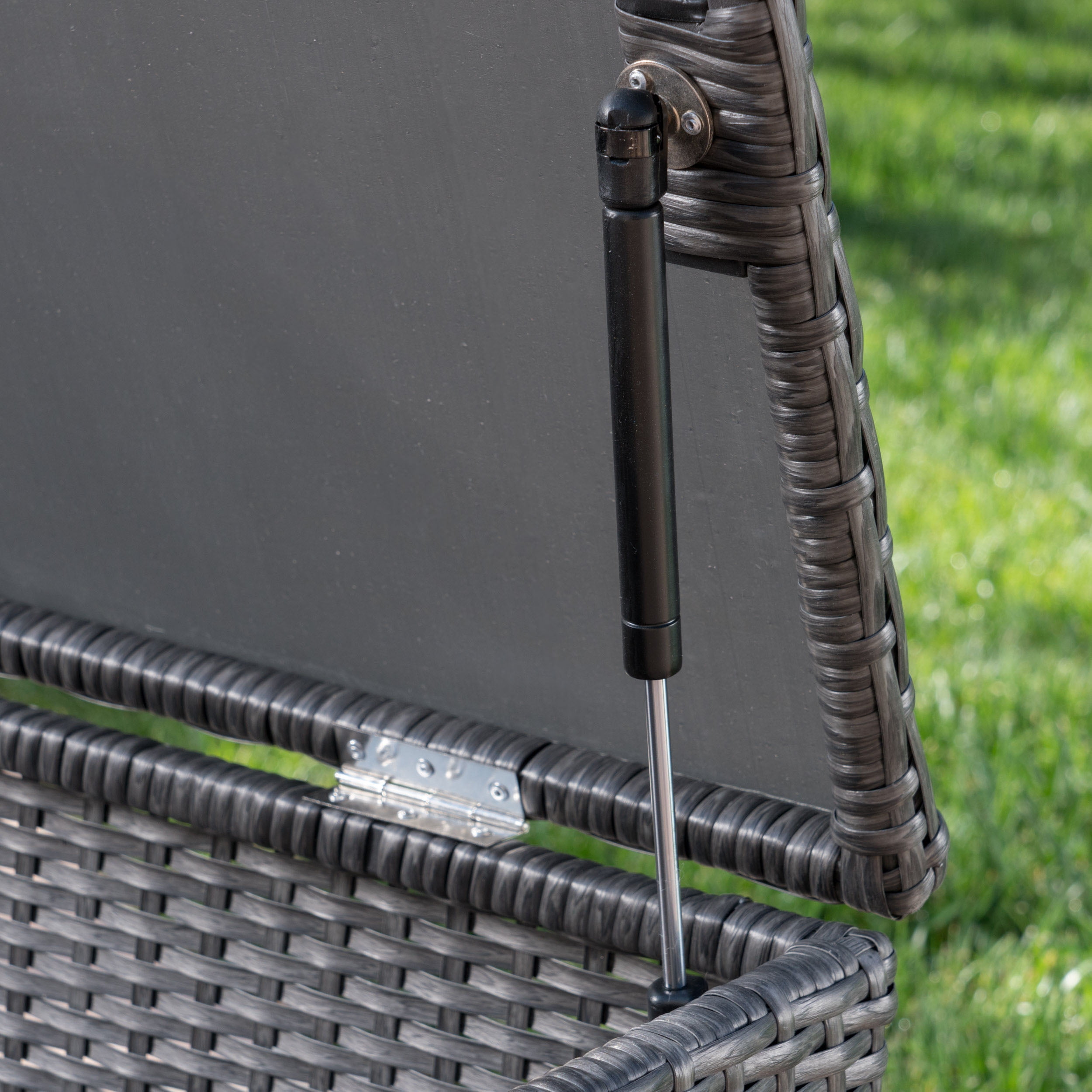 Noble House Randolph Outdoor Wicker Storage Unit, Grey