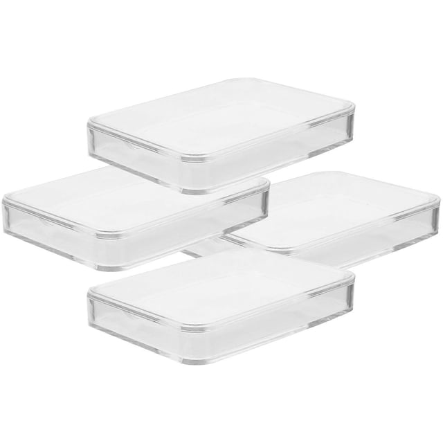 Transparent Coin Storage Box for Collectors with Design and Dust Proof Lid 4 Pieces