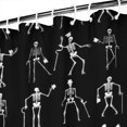 thumbnail image 3 of Black Halloween Dancing Skeleton Pattern Shower Curtain 84"x72" ,Bathroom Decorative Shower Curtains Set with 12 Hooks,Modern Waterproof Washable Shower Curtain, 3 of 6