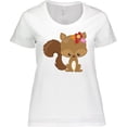 thumbnail image 3 of Inktastic Cute Squirrel, Squirrel With Flowers, Fluffy Tail Women's Plus Size T-Shirt, 3 of 5