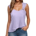 thumbnail image 2 of Hessimy Spaghetti Strap Camisole Tank Tops for Women, Basic Slim-Fit Cotton Cami Undershirts(Purple,M), 2 of 9
