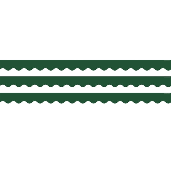 Teacher Created Resources Pine Green Scalloped Border Trim, 35 Feet Per Pack, 3 Packs