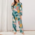 thumbnail image 2 of Pajama Sets for Women 2 Pcs, Graffiti Button Down Long Sleeve Sleepwear Lounge PJ Sets, 2 of 6