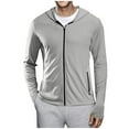thumbnail image 2 of Dagegui Men's UPF 50+ Hoodie Jackets Full Zip Sun Protection Long Sleeve Lightweight Hiking Fishing Jacket with Zipped Pockets Gray L, 2 of 6