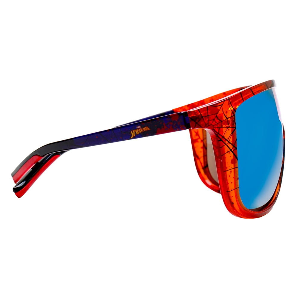 Marvel Spider-Man Red and Black Large Lens Sports Wrap Kids Sunglasses - Arkaid by Sunstaches