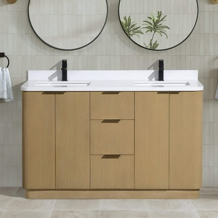 Calamigo 55" Bathroom Vanity Oak