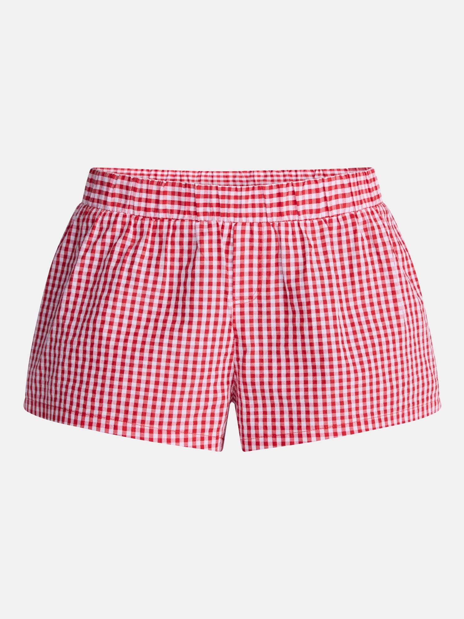 No Boundaries Game Day Gingham Shorts, 2'' Inseam, Women's XXS-XXL