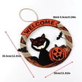 thumbnail image 2 of Bienvenido Tablero De Madera Círculo Redondo Guirnalda Puerta Colgante Halloween Calabaza De Madera Gato Negro Fantasma Suministro De Decoración Para Festival De Fantasmas Puerta Restaurante Methold HA013097-00, 2 of 7