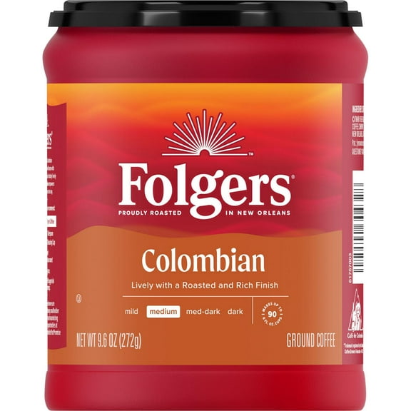 Folgers 100% Colombian Medium-Dark Roast Ground Coffee