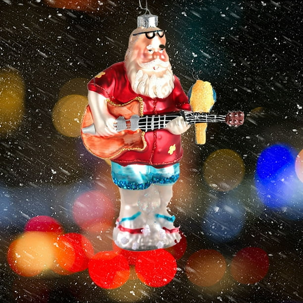 Adornos colgantes de vidrio para fiestas de Navidad y Año Nuevo, con diseño de anciano y baloncesto, para interiores, manualidades y decoración del hogar.