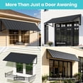thumbnail image 6 of BACKYARD BEAUTIFUL Metal Awning 80" x 36", Front Door and Window Canopy with Powder-Coated Frame, Weather Resistant Sun and Rain Shelter for Patio, Entrance, Porch and Balcony, Dark Gray, 6 of 9