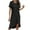 Black, variant on Casual Summer Dresses For Women Sevevn Women's Fashion Casual Solid Color Button Round-Neck Irregular Dress