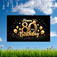 thumbnail image 6 of Golden Design Banner 80th Celebration Banner Elegant Decoration for Milestone Birthday Party Event, 6 of 9