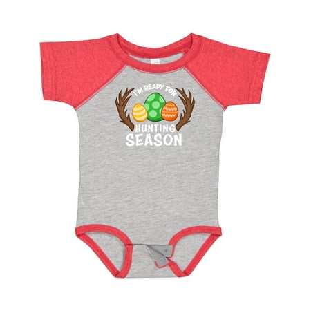 

Inktastic I m Ready for Hunting Season Easter Eggs and Antlers Gift Baby Boy or Baby Girl Bodysuit