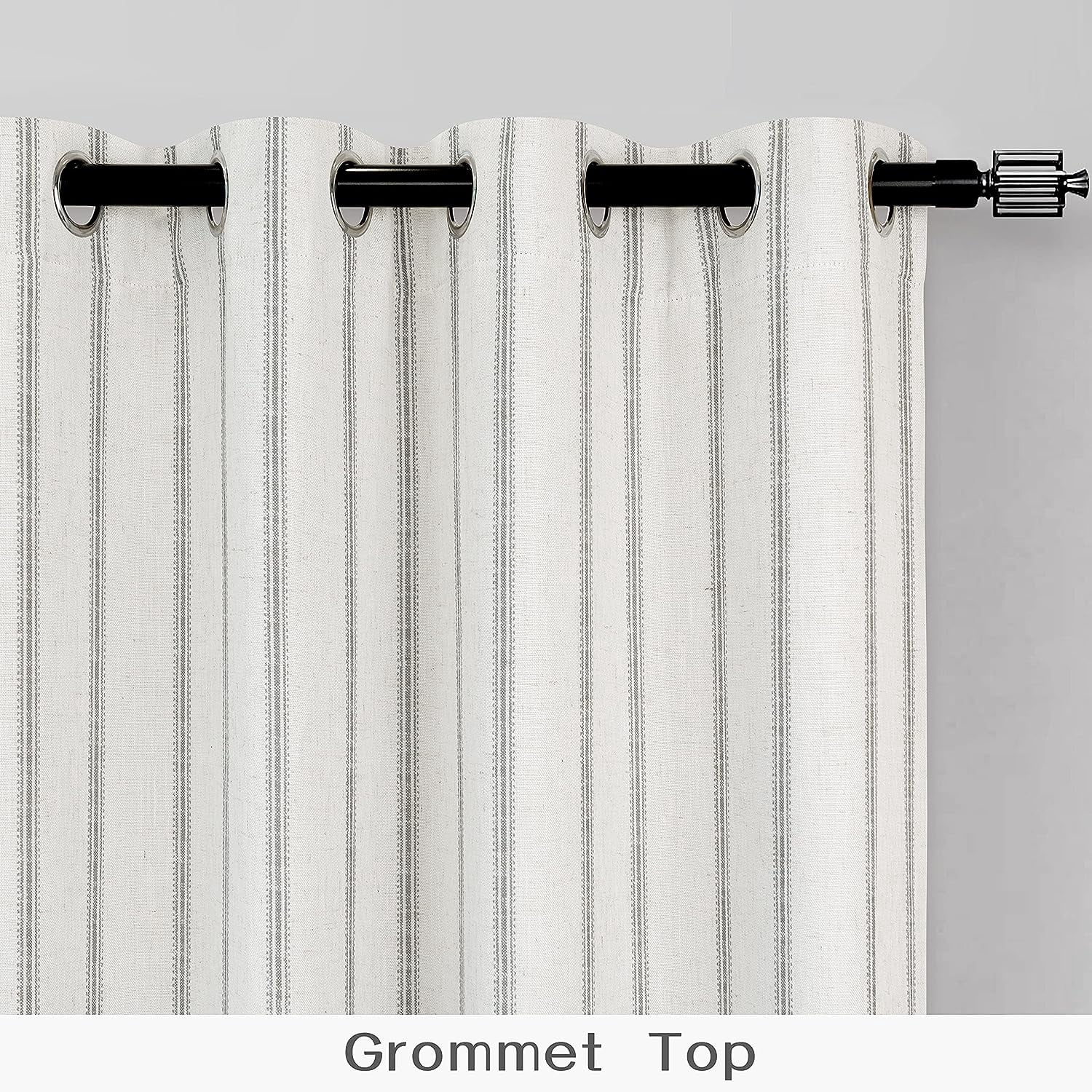 DriftAway Farmhouse Linen Blend Blackout Curtains 50" Width X 102" Length - Gray