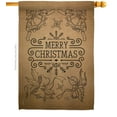 thumbnail image 2 of Breeze Decor 14113 Christmas Merry Christmas Bells Burlap 2-Sided Vertical Impression House Flag - 28 x 40 in., 2 of 2