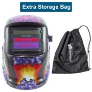 iMeshbean Pro Solar Auto Darkening Welding Helmet, Arc Tig Mig Mask Grinding Hood w/2 Lens & Bag