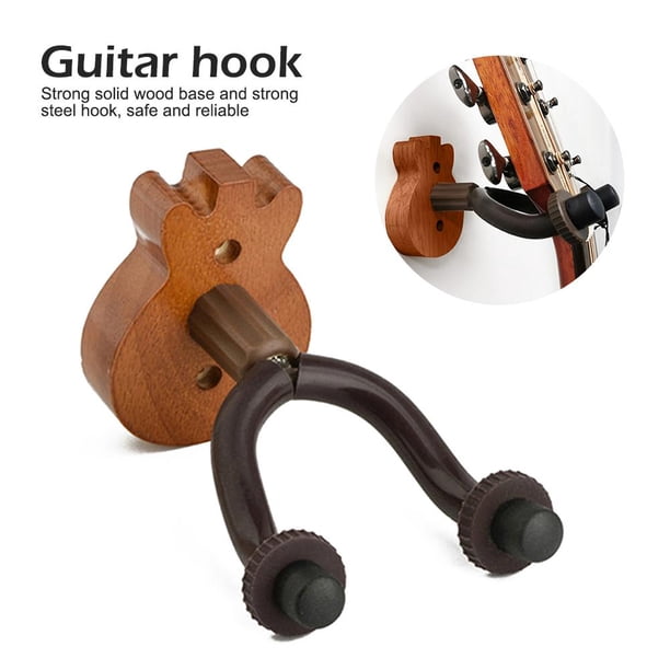 Gancho de suspensión de guitarra de madera Soporte de instrumento de cuerda de bajo de ukelele de montaje en pared Likrtyny Para Estrenar