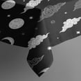 thumbnail image 3 of Black White Cloud Moon Star Pattern Rectangle Tablecloth 60"x84",Waterproof Polyester Rectangle Table Cloth, Wipeable Spillproof Polyester Tablecloth for Dining, Camping, Indoor and Outdoor, 3 of 5