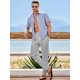 thumbnail image 4 of Pantalones JMIERR casuales de algodón y lino con cintura elástica para hombre, gris claro, 4 of 6