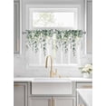 thumbnail image 2 of Eucalyptus Leaves Half Window Curtain 36 Inches Long, Spring Farmhouse Retro Botanical Window Treatment Curtain Drapes, Small Tier Curtains for Bathroom Over Sink, 27.5"x36", 2 Panels, 2 of 7